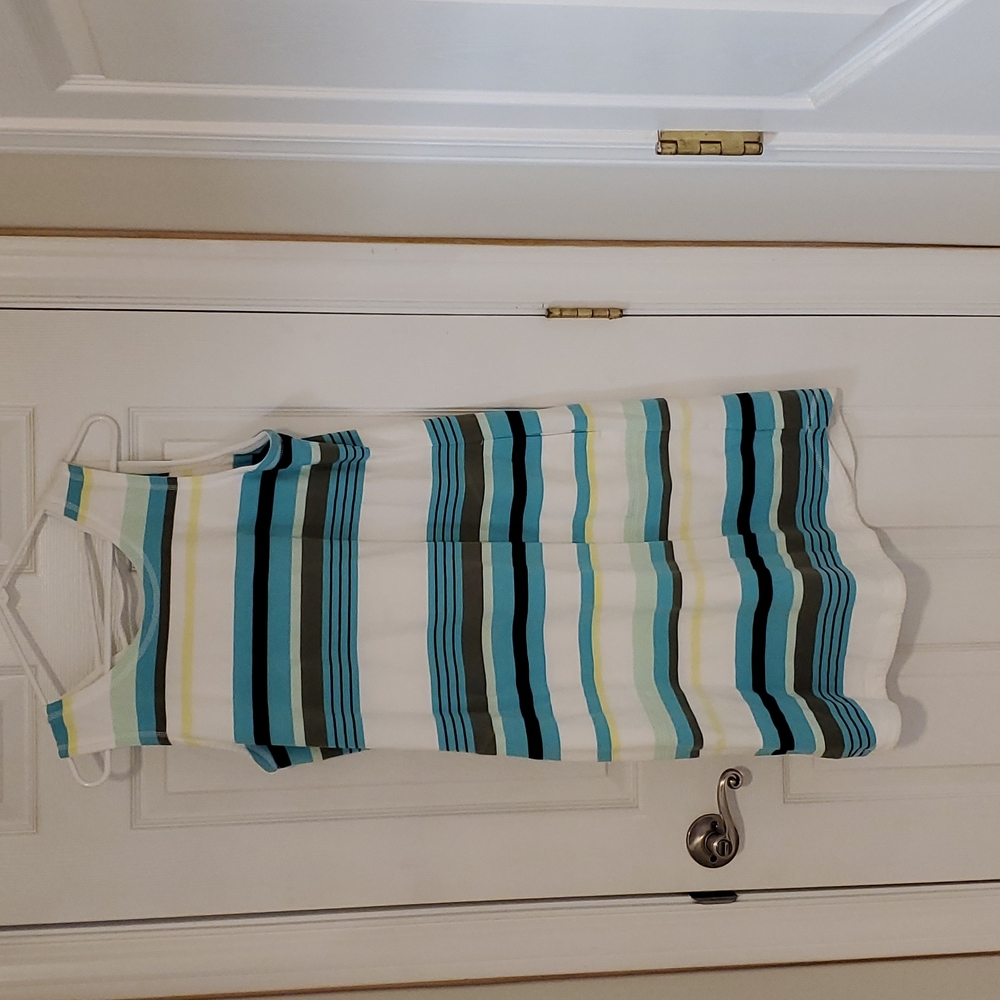 Talbots Women's Sleeveless Striped Dress - Size Large